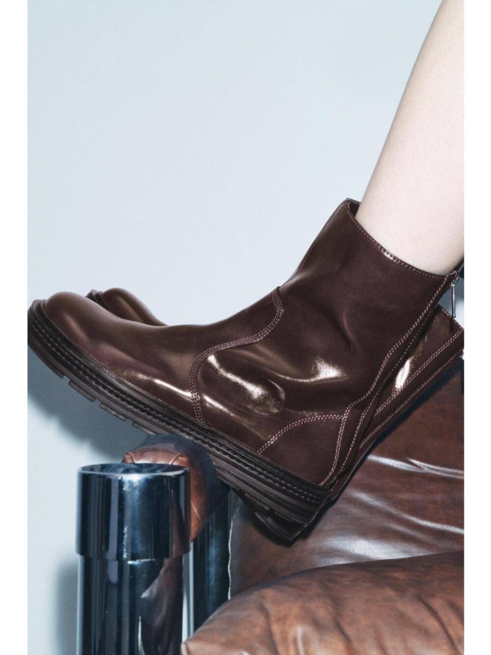 Zara Womens Ankle Boots Burgundy Patent EU 39 US 8 1109/410 NWOT